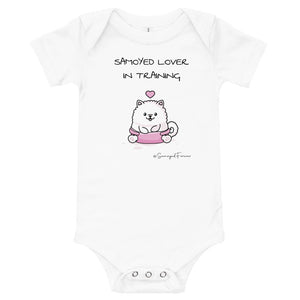 "Samoyed Lover In Training" Baby Girl Short-Sleeve Onesie