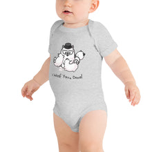 Load image into Gallery viewer, &quot;I Woof You, Dad!&quot; Samoyed Baby Short-Sleeve Onesie
