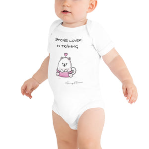 "Samoyed Lover In Training" Baby Girl Short-Sleeve Onesie