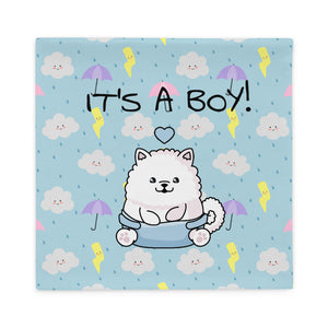 "It's A Boy!" Samoyed Baby Pillow Case