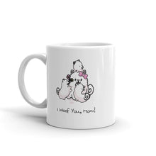 Load image into Gallery viewer, &quot;I Woof You, Mom!&quot; Samoyed Mom and Puppies Mug
