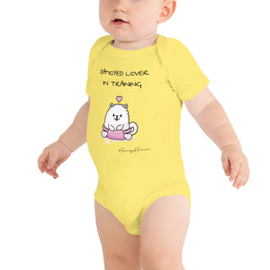 "Samoyed Lover In Training" Baby Girl Short-Sleeve Onesie