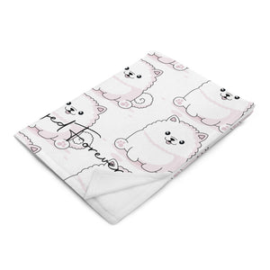 "Kawaii" Samoyed Throw Blanket