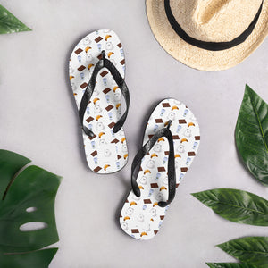 "Coffee and Snacks" Samoyed Unisex Flip Flops