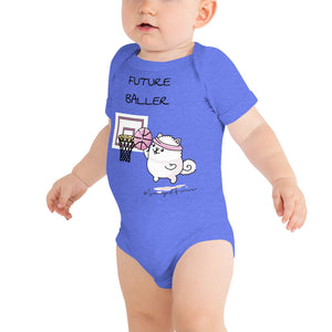 "Future Baller" Samoyed Baby Short-Sleeve Onesie