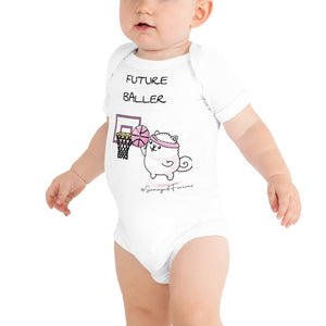 "Future Baller" Samoyed Baby Short-Sleeve Onesie