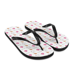 "Pizza and Donuts" Samoyed Unisex Flip Flops