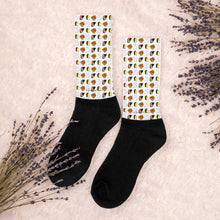 Load image into Gallery viewer, &quot;Sushi and Fish-balls&quot; Samoyed Unisex Black Foot Socks
