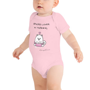 "Samoyed Lover In Training" Baby Girl Short-Sleeve Onesie