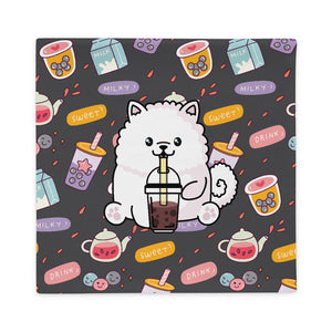 Bubble Tea Samoyed Pillow Case