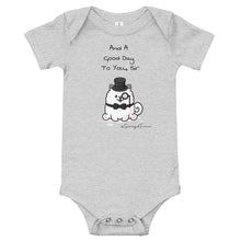 Load image into Gallery viewer, &quot;And A Good Day To You, Sir&quot; Samoyed Baby Short-Sleeve Onesie
