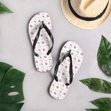 Load image into Gallery viewer, &quot;Pizza and Donuts&quot; Samoyed Unisex Flip Flops
