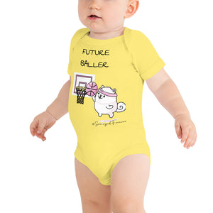 "Future Baller" Samoyed Baby Short-Sleeve Onesie