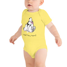 Load image into Gallery viewer, &quot;I Woof You, Mom!&quot; Samoyed Baby Short-Sleeve Onesie
