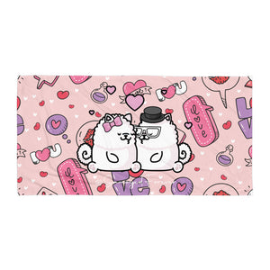 Couple Kissing Samoyed Sublimated Towel