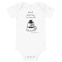 Load image into Gallery viewer, &quot;And A Good Day To You, Sir&quot; Samoyed Baby Short-Sleeve Onesie
