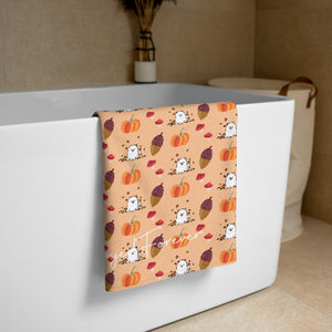 Autumn Fall Samoyed Sublimated Towel